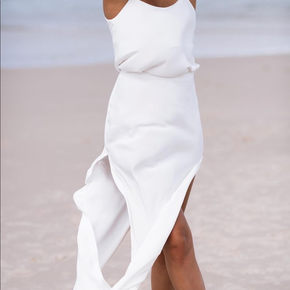 Belle silk split skirt